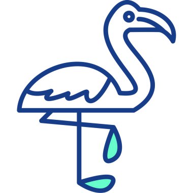 flamingo. Web simgesi basit illüstrasyon