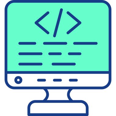 Kodlama. Web simgesi basit illüstrasyon