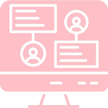 Monitör. Web simgesi basit illüstrasyon