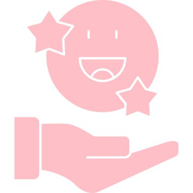 Bir yıldız simgesini tutan el, vektör illüstrasyonu