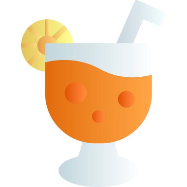 Kokteyl camının düz simge tasarımı