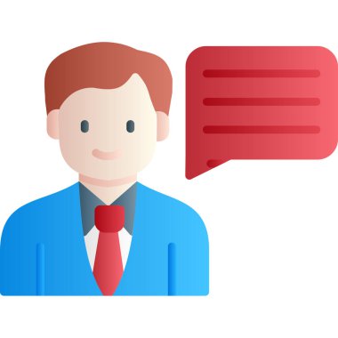 Konuşma kabarcığı vektör çizimi olan adam