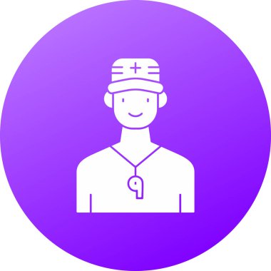 Şapka vektör çizgisi simgesine sahip eşsiz bir adam