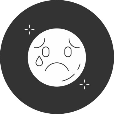 Üzgün emoji modern simgesinin vektör çizimi