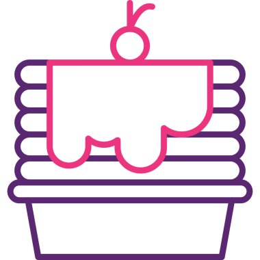 Kek. Web simgesi basit illüstrasyon