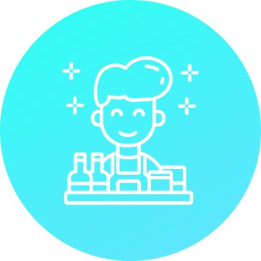 Fırçalı bir adamın vektör çizimi