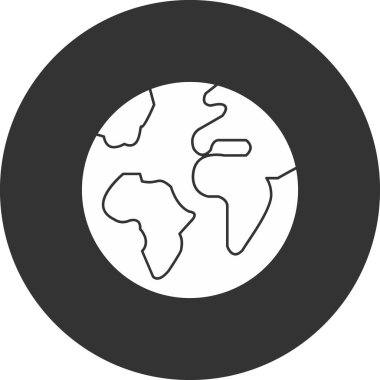 dünya haritası simgesi, vektör illüstrasyonu