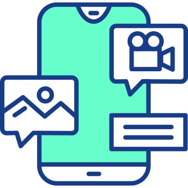 Sohbet ileti simgesi, vektör illüstrasyonu