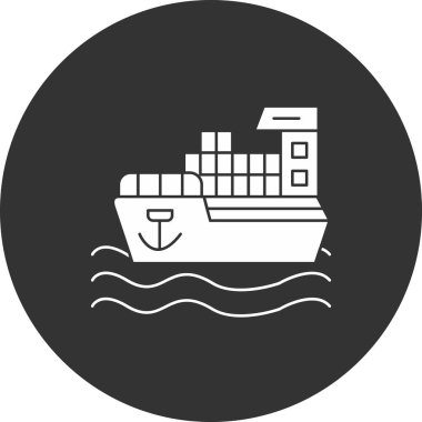 kargo gemisi. basit tasarım vektörü