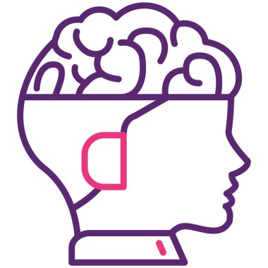 Beyin. Web simgesi basit illüstrasyon