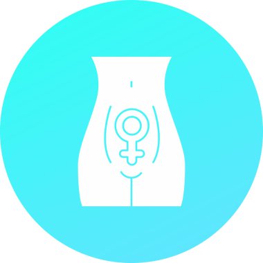 Bir kadın vücudunun vektör simgesi bir kalp ile bir daire içinde