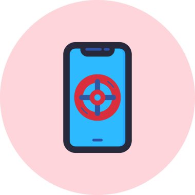 cep telefonu simgesi ve vektör illüstrasyonu arkaplanda izole edildi