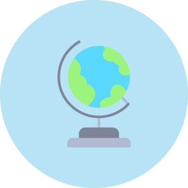 Dünya küresi simgesi basit illüstrasyon tasarımı