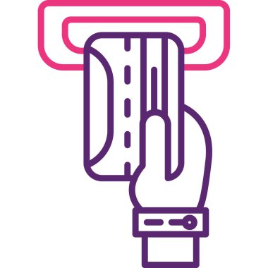 banyo havlusu renk dış hat vektör simgesi