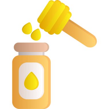 bal dolu bal kavanozu, illüstrasyon, beyaz arkaplanda vektör.