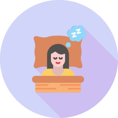 Kız yatakta uyuyor.