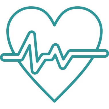 kalp atışı simgesi vektör illüstrasyonu
