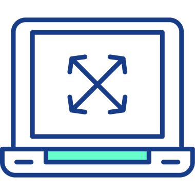 dizüstü bilgisayar simgesi, vektör illüstrasyonu basit tasarım
