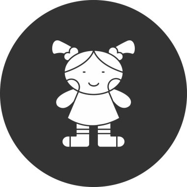 Şirin küçük kız ikon vektör illüstrasyon grafik tasarımı