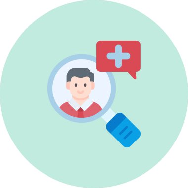 Steteskoplu bir doktor. düz simge, vektör illüstrasyonu.