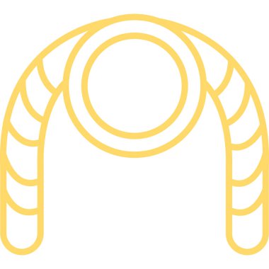 Beyaz bir arka plan üzerinde izole altın ip