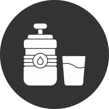 Su şişesi ikonu. vektör illüstrasyonu