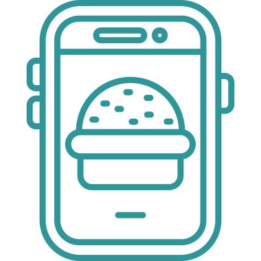 Yemek. Web simgesi basit illüstrasyon