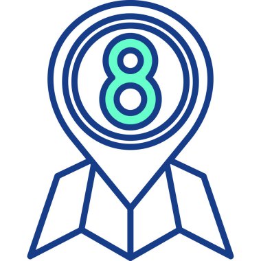 8 numaralı satır vektör simgesi tasarımı