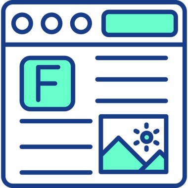 Tarayıcı web arayüzü simgesi - taslak biçimi