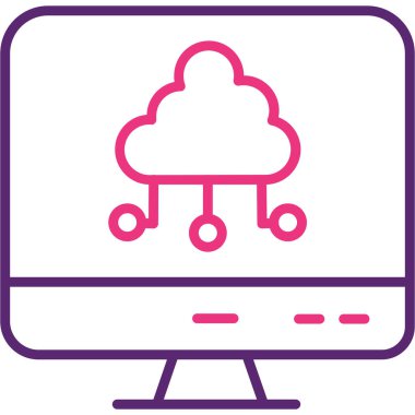 Bulut. Web simgesi basit illüstrasyon