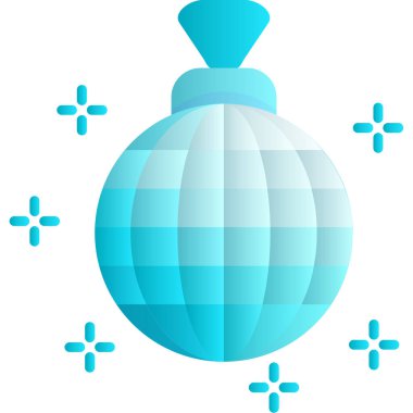 Kurdeleli mavi noel balosu, vektör illüstrasyon