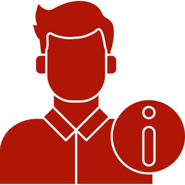 Yuvarlak ikonlu adam, vektör illüstrasyonu