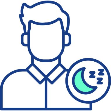 Uyuyordum. Web simgesi basit illüstrasyon