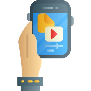 akıllı telefon ve mobil uygulama vektör illüstrasyon tasarımı ile el