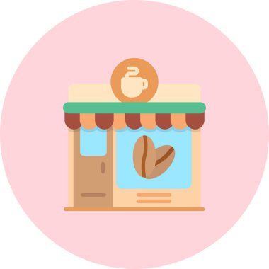 Kafe düz vektör simgesi