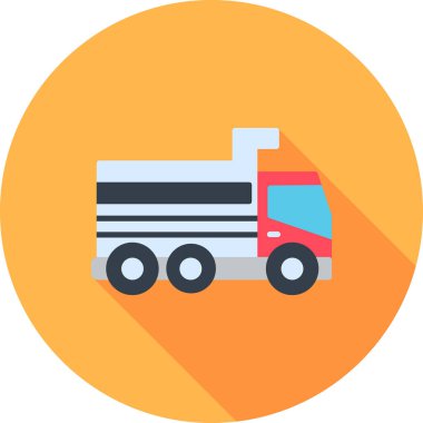 Kamyon web simgesini boşalt, vektör illüstrasyonu