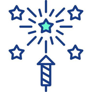 havai fişek simgesi, vektör illüstrasyonu basit tasarım