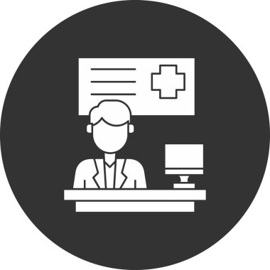 doktor simgesi, vektör illüstrasyonu