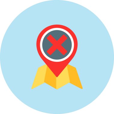 harita konumu düz simge, vektör, illüstrasyon