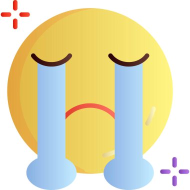 üzgün emoji simgesi, vektör illüstrasyonu