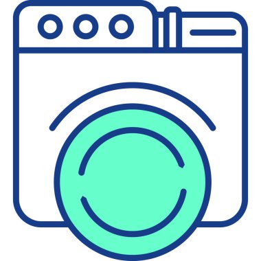 Çamaşır makinesi. Basit resimleme