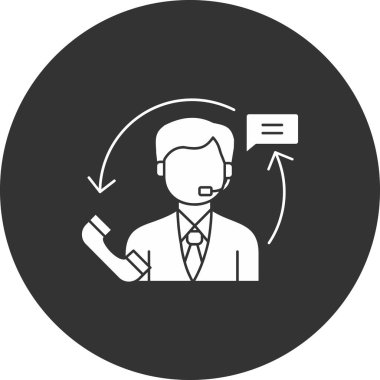 Çağrı merkezi simgesi, basit illüstrasyon