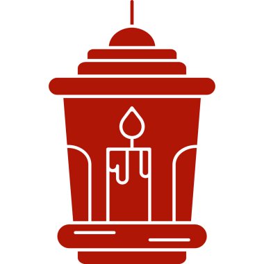 Yılbaşı feneri, basit illüstrasyon vektörü çizimi