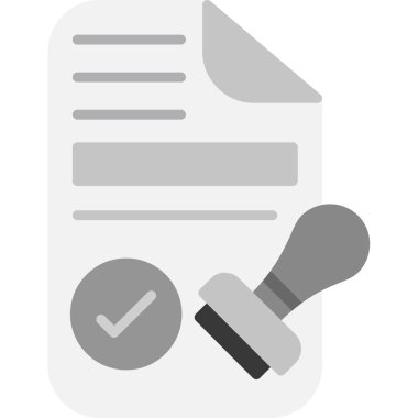 Kağıt belge, kalem ve işaretin vektör simgesi