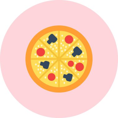 Pizza vektörü. Basit düz tasarım