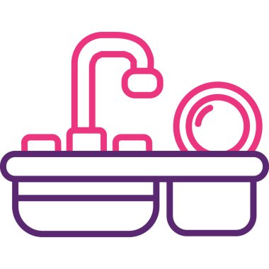 Banyo duşu. Web simgesi basit illüstrasyon