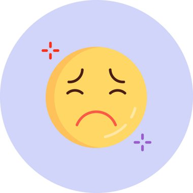 Ağlayan emoji simgesi, vektör illüstrasyonu