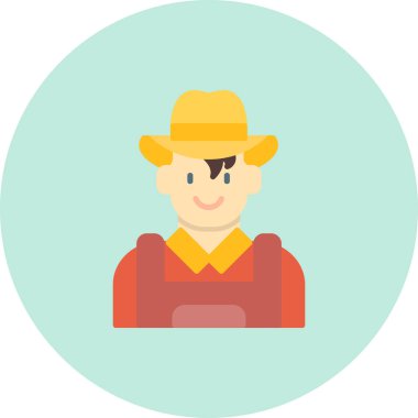 Çiftçi çiftçi ikonu düz stil