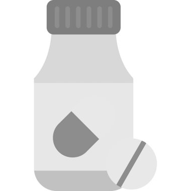 Beyaz arkaplanda izole edilmiş modaya uygun düz tasarım şişe simgesi