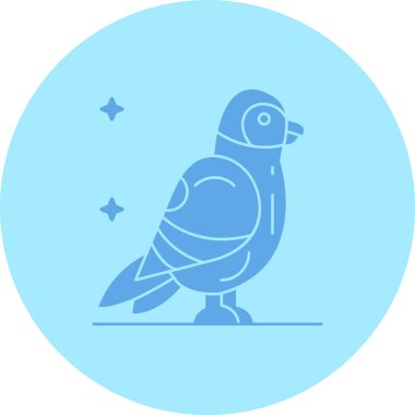 Bir kuş simgesinin vektör illüstrasyonu